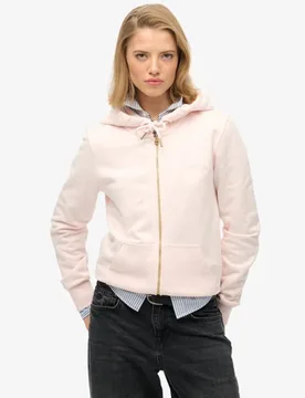 Superdry Damen Essential Kapuzenjacke mit Logo Pink - Größe: 46 - 74.99 - FashionsVida