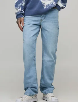 Men's Tall Slim Rigid Jeans Light Blue Size 30 Light Blue 30 - boohooMAN - FashionsVida