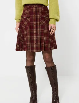 Women's Checked Pleated Mini Skirt With Pockets Size: 8 - Multicolor - Size: 8 - Joe browns - FashionsVida