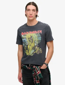 Superdry Herren Iron Maiden x Superdry Limited Edition T-shirt Schwarz - Größe: XL - 49.99 - FashionsVida