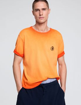 T-shirt en maille dégradée, , Coton, Orange, S