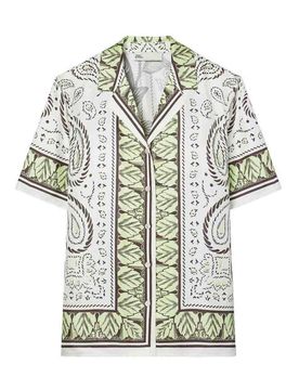 Camicia camp in seta stampata