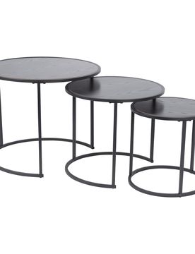 Beistelltisch-Set, 3-teilig schwarz