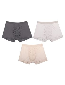 Boxer Seta Uomo Morbidi Traspiranti Grigio S