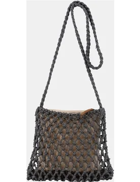 Bolso bandolera de cuerda trenzada metalizado - Simó Sastre - FashionsVida
