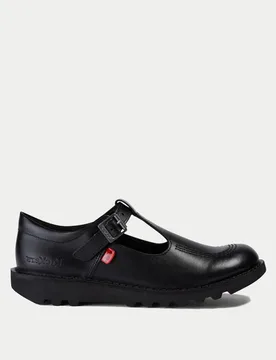 Kids' Leather School Shoes Black Female - Kickers - FashionsVida