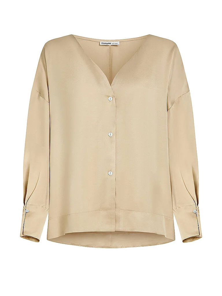 Blusenshirt marrón claro S - Penn&ink - FashionsVida