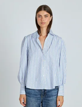 Camisa de mujer a rayas con detalles de pedrería - Alma en Pena - FashionsVida