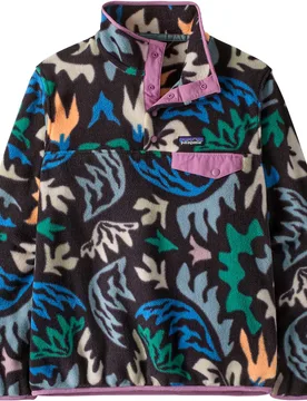 Polaire chaude et confortable à col montant et pressionné - W's LW Synch Snap-T P/O Kaleido Black en Nylon - Taille M - Noir - Patagonia - FashionsVida