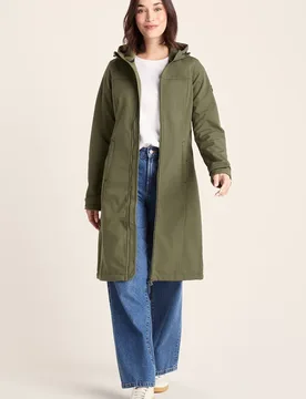Women's 'Marina' Long Water Resistant Softshell Jacket in Khaki Size: 12 - Khaki - Size: 12 - TOG24 - FashionsVida