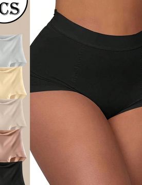 Piezas de bragas de control abdominal sin costuras de cintura alta, shorts ajustados, adecuados para múltiples ocasiones, control ligero del abdomen,