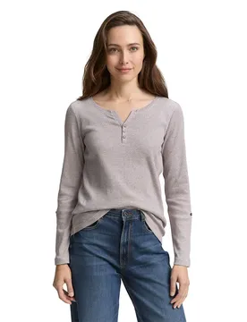 Maglietta A Maniche Lunghe Henley Off White Red Small Stripe M