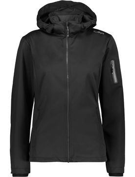 Woman jacket zip hood chaqueta softshell mujer Negro (36)