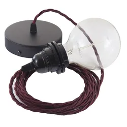 Cables Lampe Suspendue Pendel Pour Abat-jour Tm19 1 M Burgundy / Black One Size
