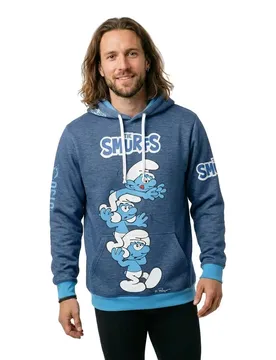 Felpa Con Cappuccio Tower Puffi Blue L