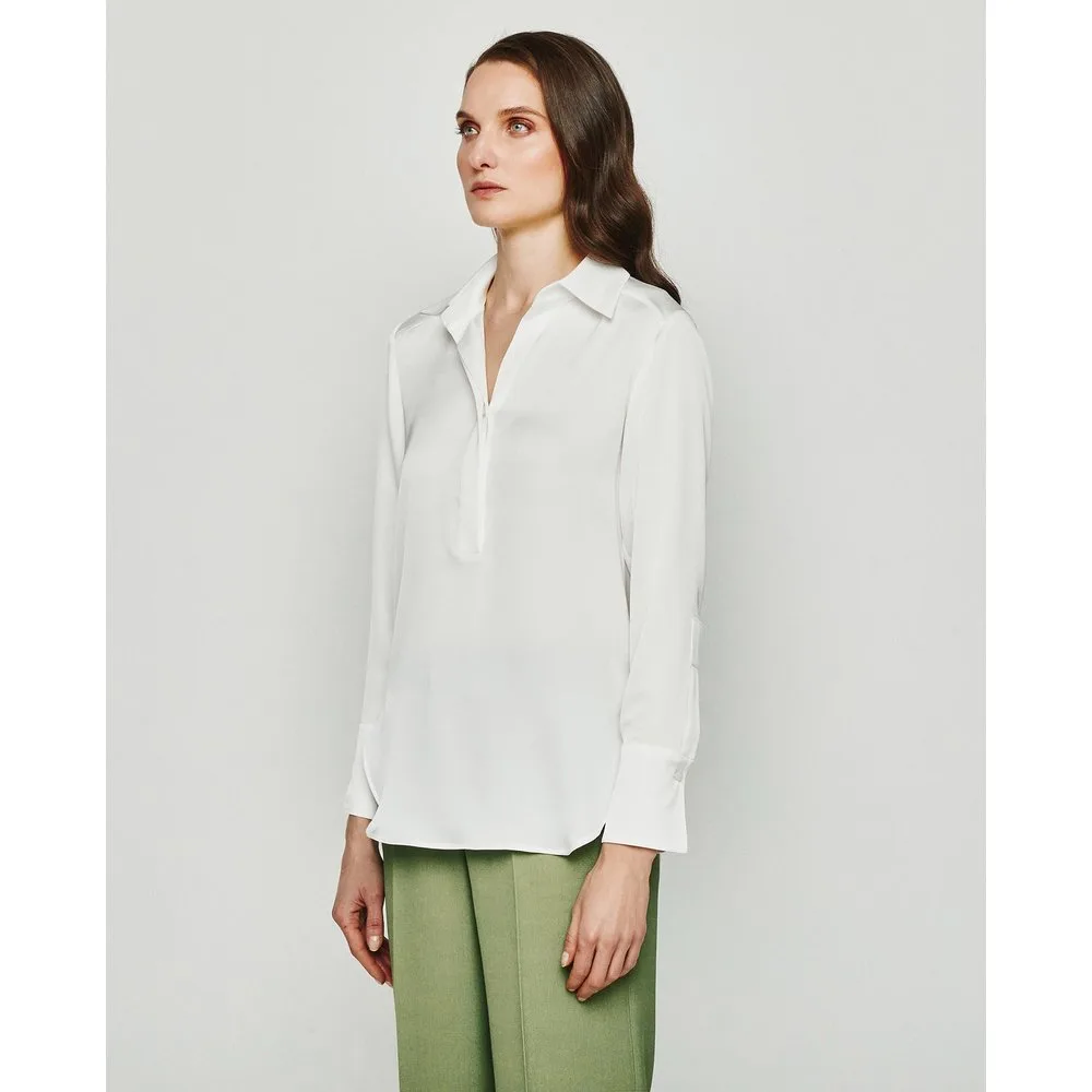Blusa de mujer fluida con botonadura oculta - Mirto - FashionsVida