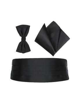 Set Kummerbund, Fliege und Stecktuch schwarz herren