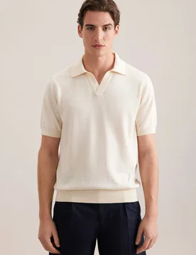 Regular Polo Uni Ecru L - Seidensticker - FashionsVida