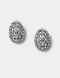 Cubic Zirconia Stone Earrings Silver female