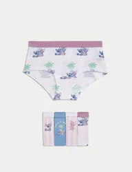 Pack Cotton with Stretch Lilo & Stitch™ Knickers (5-16 Yrs) Multi female