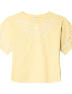 Maglietta A Maniche Corte Geraldine Soft Yellow 12 Anni - Pepe jeans - FashionsVida