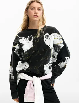 Sweatshirt Mickey et Minnie Mouse™ BLACK M female - Desigual - FashionsVida