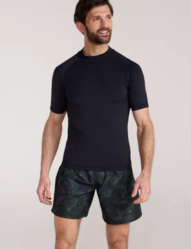 Mens UV Rash Vest - Black - Black - Size: L - Mountain Warehouse - FashionsVida