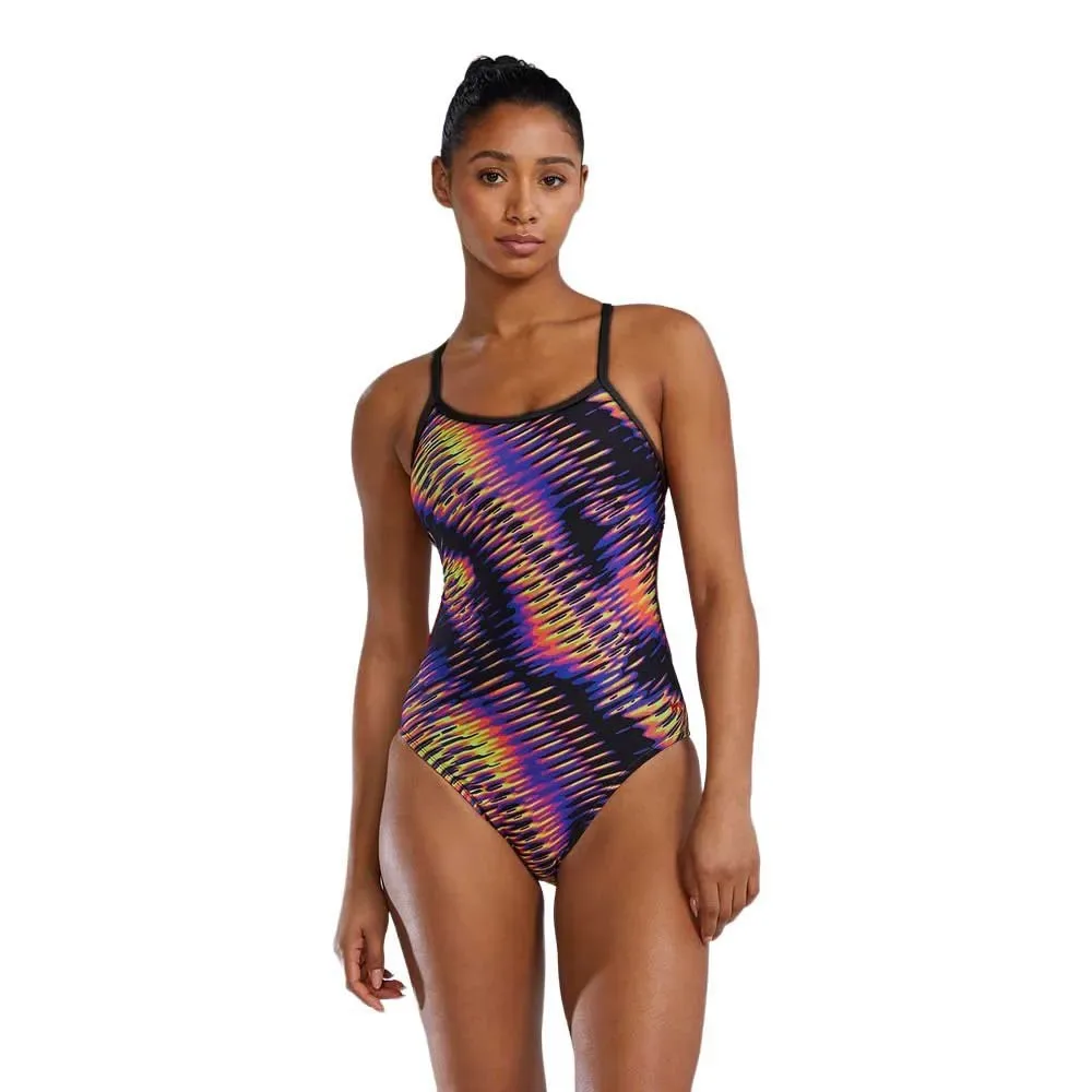 Crosscut Tiebak Evolved Swimsuit Lime / Multi 26 Women - TYR - FashionsVida
