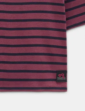 Camiseta de mujer 100% algodón de manga corta con estampado de rayas - Parfois - FashionsVida