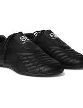 Black Leather Zen Football Sneakers - Balenciaga - FashionsVida