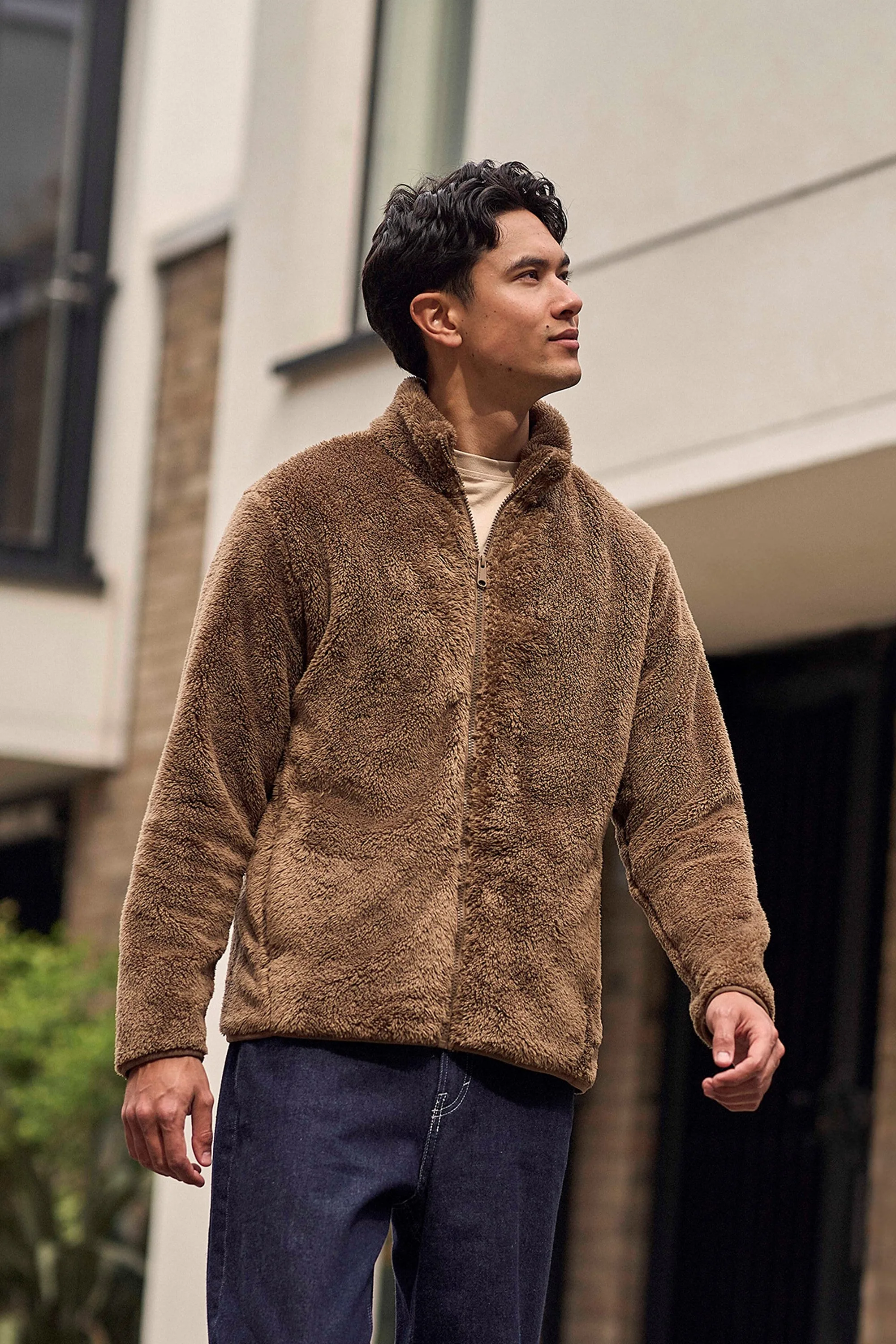 Teddy Mens Fleece Jacket - Brown - Animal - FashionsVida