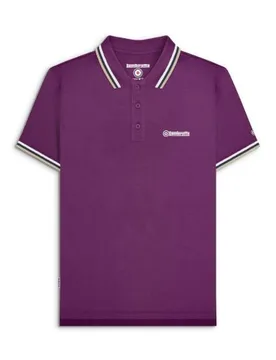 Mens Winter Bloom Triple Tipped Polo Shirt - Male - White - Large - Lambretta - FashionsVida