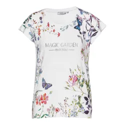 Damenshirt „Sommergarten“ weiss XL Damen