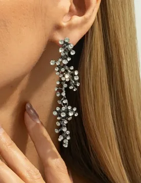 Women's Trendy Exquisite Irregular Metal Rhinestone Pendant Earrings Creative Piercing Ear Jewelry Accessory Gift - Aliexpress - FashionsVida