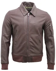 Mens Cowhide Airline A2 Us Airforce Bomber Jacket - Brown - Size 3xl