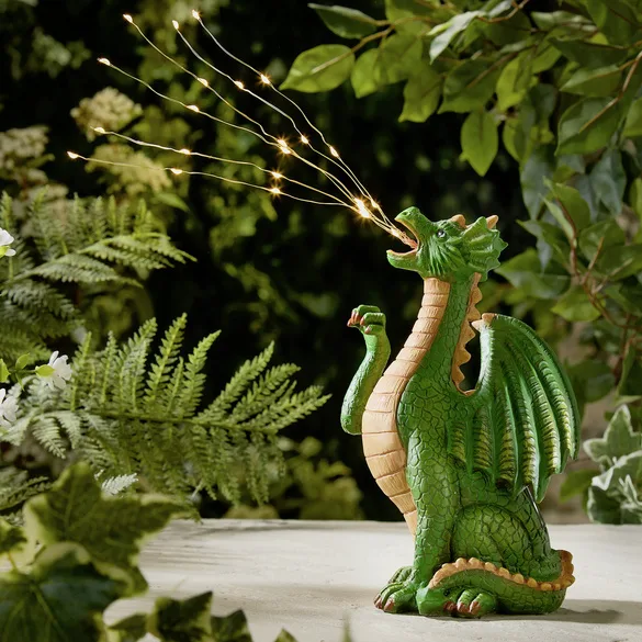 Solar Dekofigur "Feuerspeiender Drache" - 3Pagen - FashionsVida