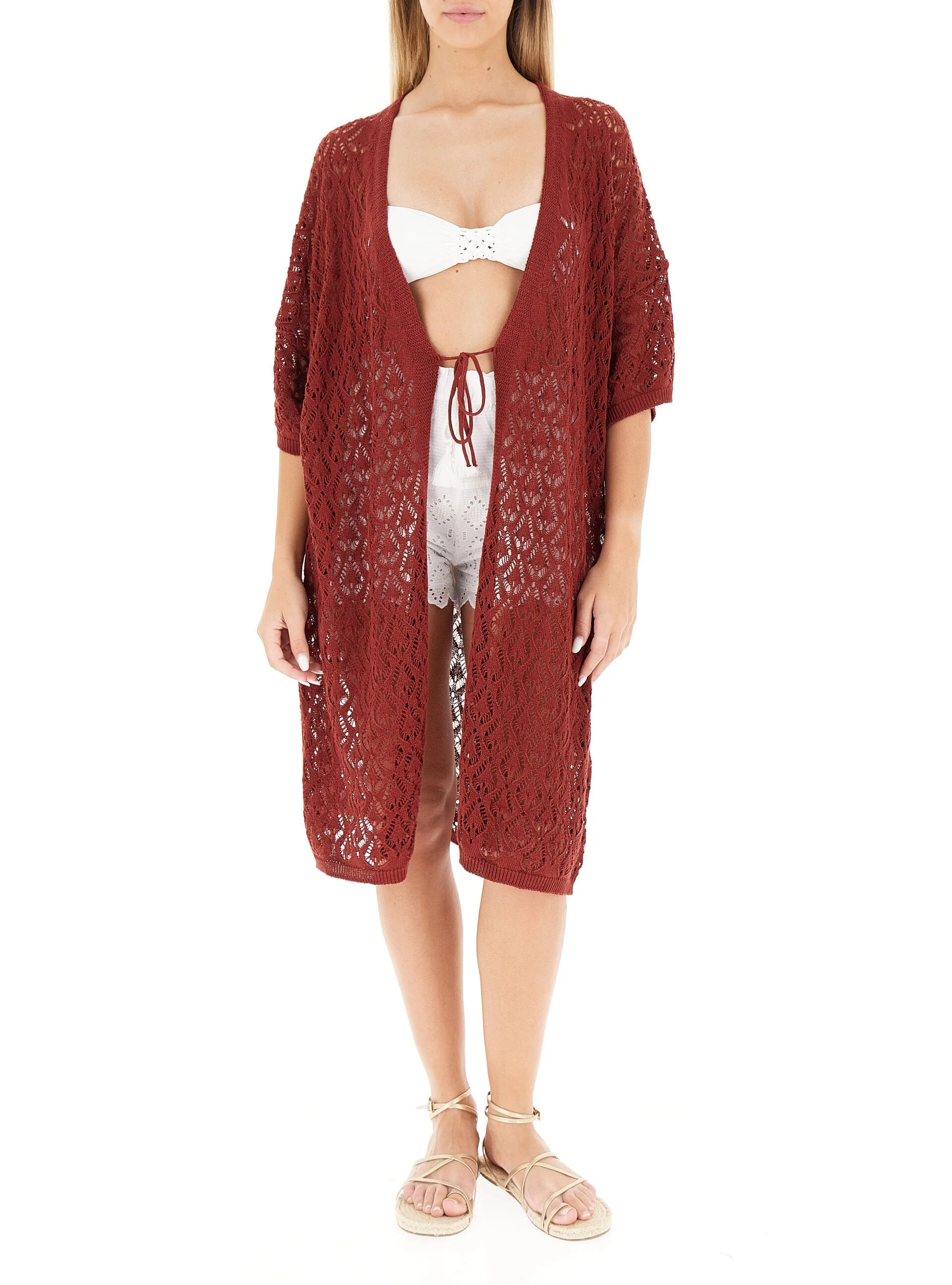 Dixie Cardigan ricamato MATTONE S - Dixie - FashionsVida