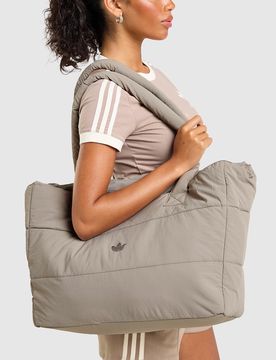 Quilted Nylon Metallic Trefoil Tragetasche - Damen, Beige - female - Size: One Size