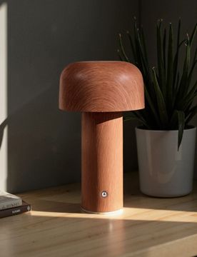 Lampada da tavolo LED a forma di fungo - marrone