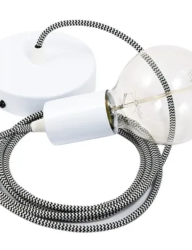 Cables Suspension Luminaire Rz04 Zigzag 1 M Black / White One Size - Creative - FashionsVida