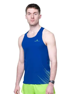 Maglietta Senza Maniche Tech Race Darkcobalt / Fluogreen L
