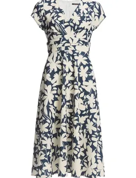 Midi Kleid aus bedrucktem Scuba female