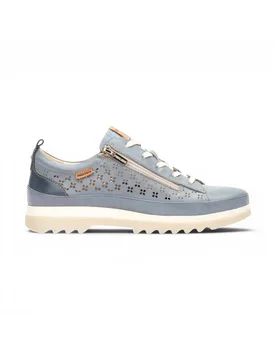Women's Pikolinos Leather Lace Up Zipped Trainer Sneaker Shoes - Vigo in Blue Size: 5 - Blue - Size: 5 - Infinity Leather - FashionsVida