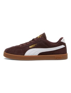 Sneakers marroni in suede con logo oro Club II 42½