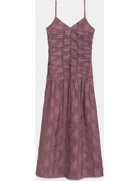 Vestido midi drapeado de tirantes - Noon - FashionsVida