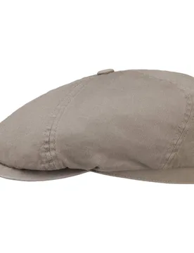 Cotton Twill Flat Cap by - taupe - Unisex - Size: XXL (62-63 cm) - Stetson - FashionsVida