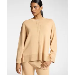 Camiseta de mujer de cuello redondo ajuste ligeramente holgado y longitud media