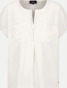 Elegante Bluse mit Strassdetails Weiß 44
