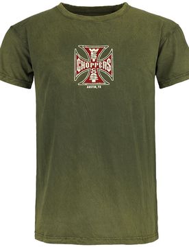 T-Shirt - WCC Motorcycle Co. - Vintage Green Wash - S bis 3XL - für Männer - Größe M - grün - Männer - male