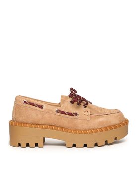 Scarpa da barca in pelle scamosciata